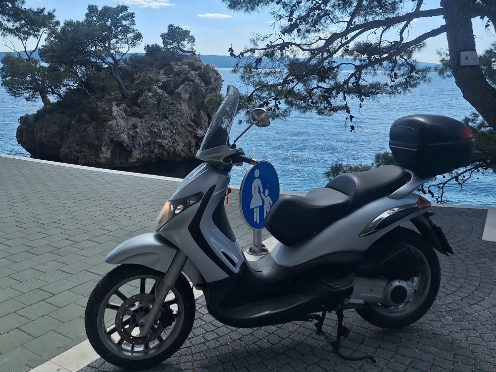 250cc Piaggio Beverly maxi-scooter with topcase